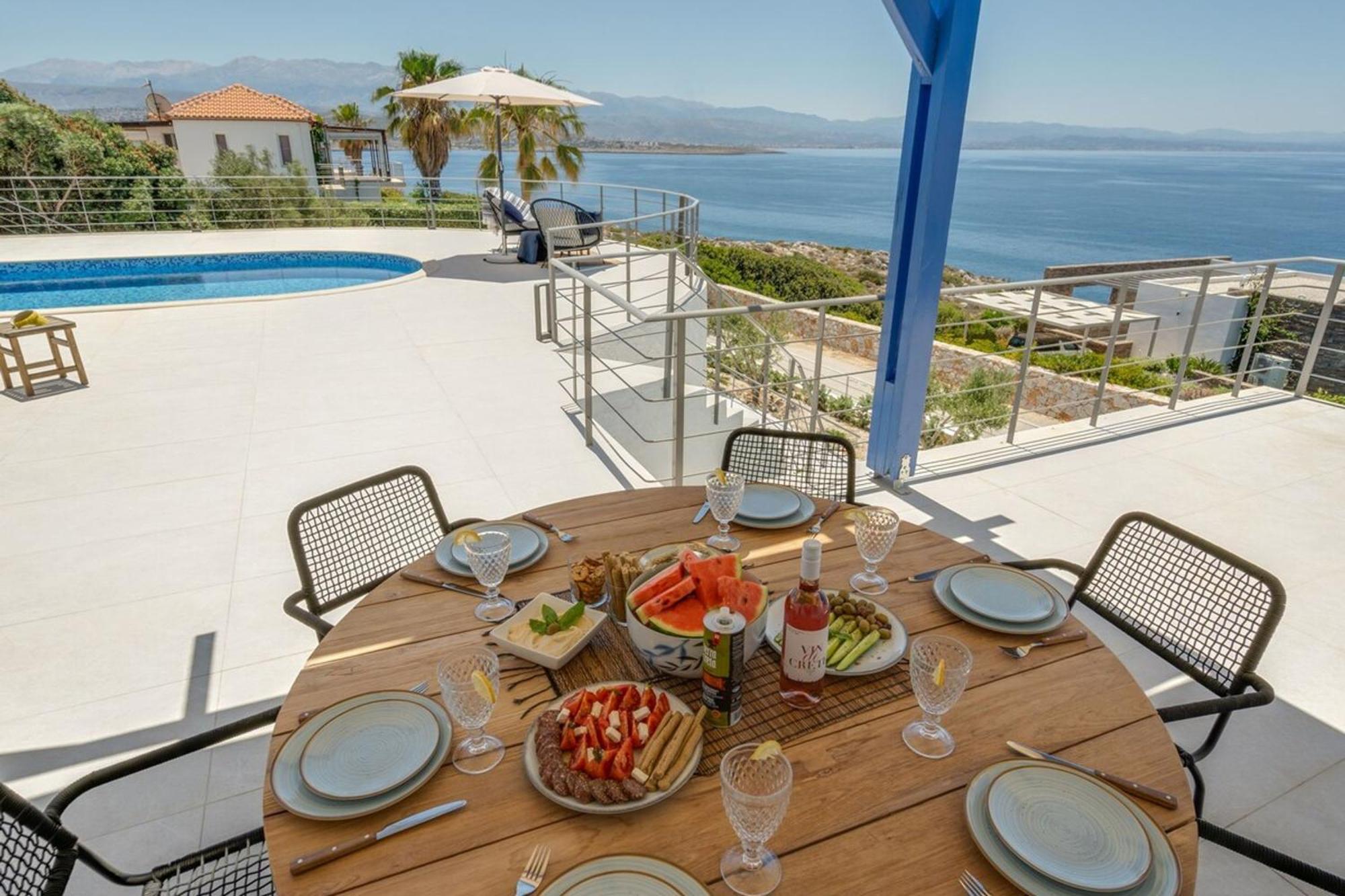 Villa Hemera Ocean View Private Heated Pool Chorafakia المظهر الخارجي الصورة