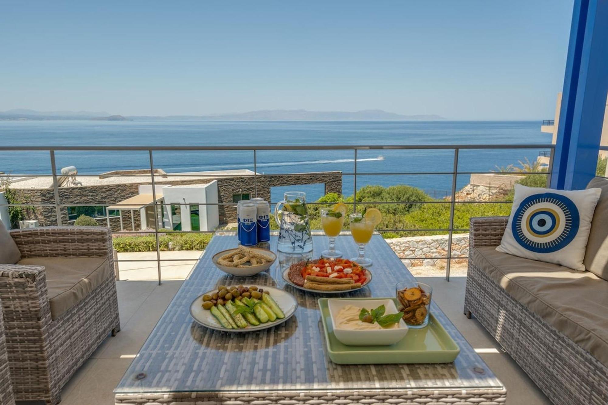 Villa Hemera Ocean View Private Heated Pool Chorafakia المظهر الخارجي الصورة