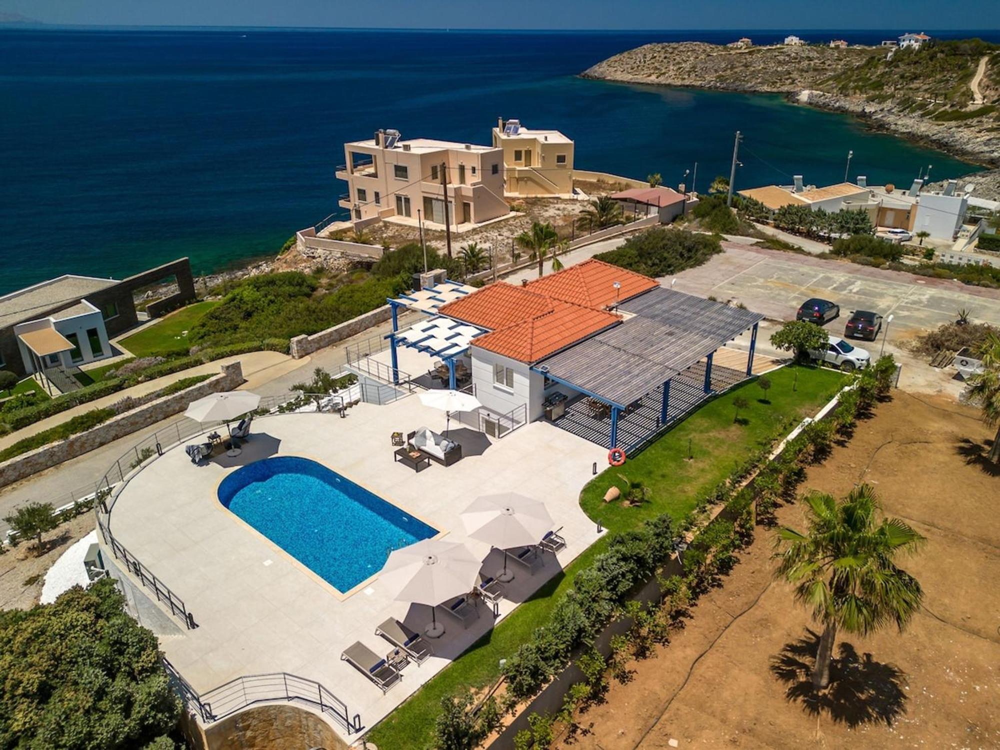 Villa Hemera Ocean View Private Heated Pool Chorafakia المظهر الخارجي الصورة