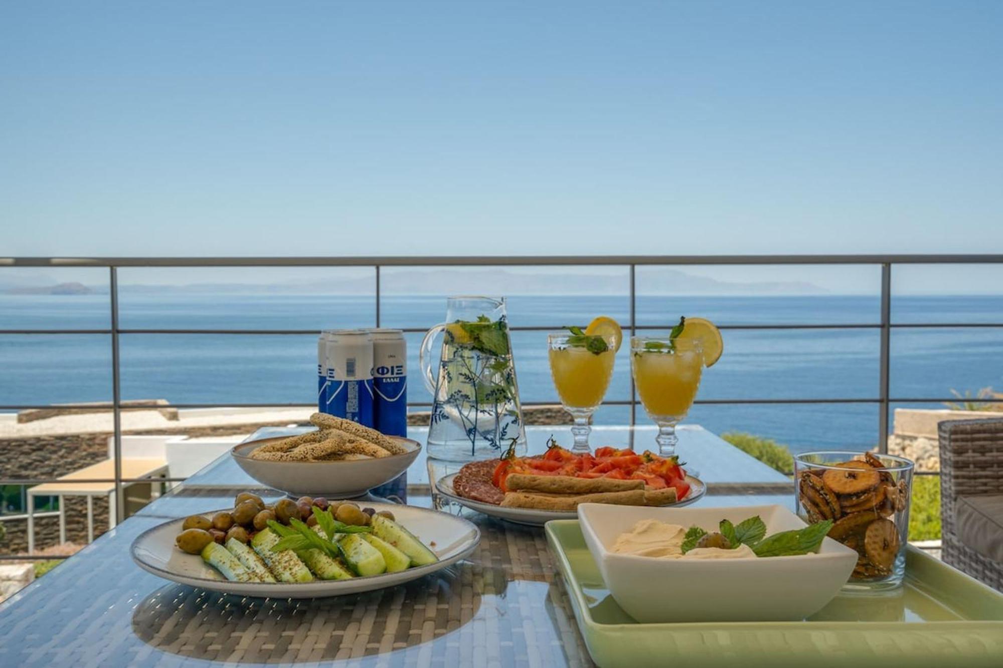 Villa Hemera Ocean View Private Heated Pool Chorafakia المظهر الخارجي الصورة