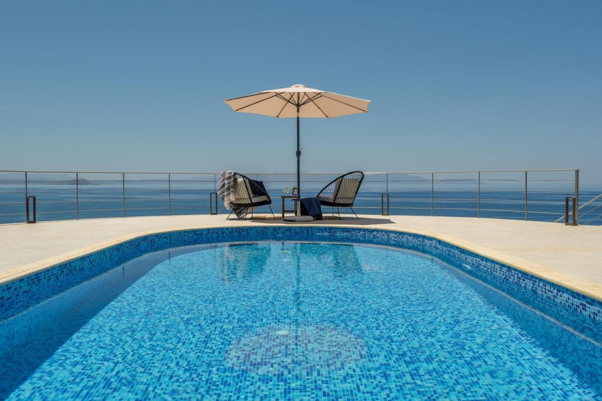Villa Hemera Ocean View Private Heated Pool Chorafakia المظهر الخارجي الصورة